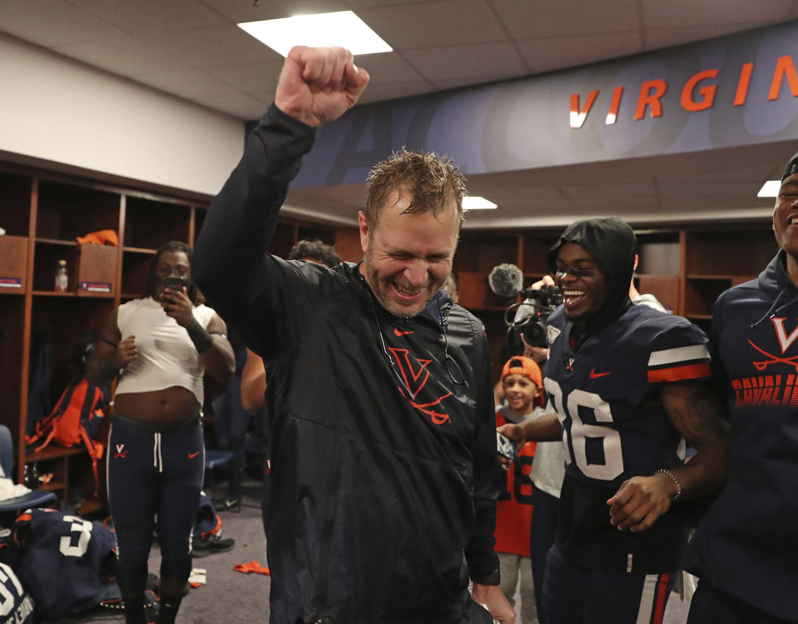 Mendenhall celebrates